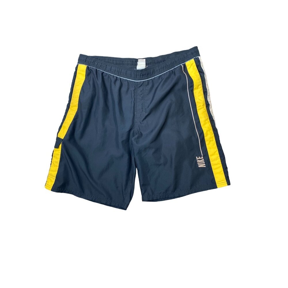 VINTAGE MEN'S NIKE GRAY YELLOW CARGO BOARD SHORTS SZ 40